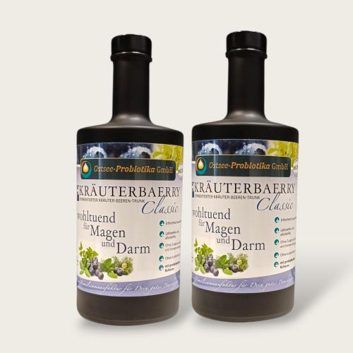Bio-Fermentgetr�nk KR�UTERBAERRY Classic - Inhalt: Monatspaket 2x 0,5 Liter Glasflasche